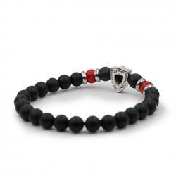 Bracelet RCT perles onyx mat et howlite