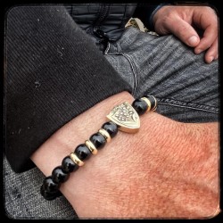 Bracelet MAT RCT RCT Doré et perles onyx
